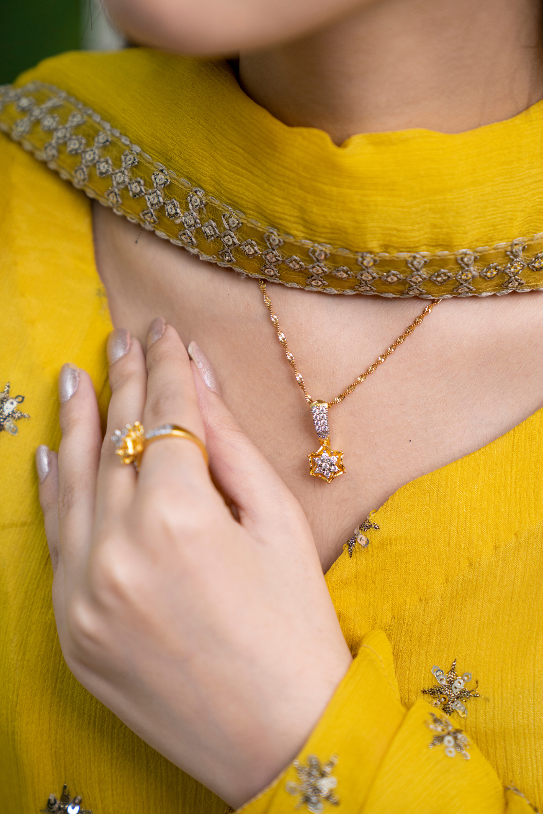 Zircon judao Locket Set | 22K Gold Plated(1 year Warranty) | Mk-669
