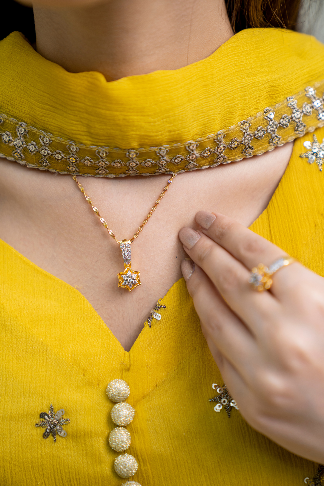 Zircon judao Locket Set | 22K Gold Plated(1 year Warranty) | Mk-669