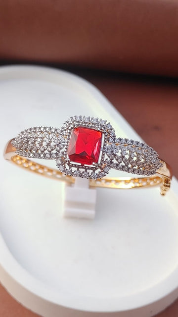 22K GOLD PLATED| REAL ZIRCONS| RED ZIRCON |ADJUSTABLE | 1 YEAR WARRANTY |