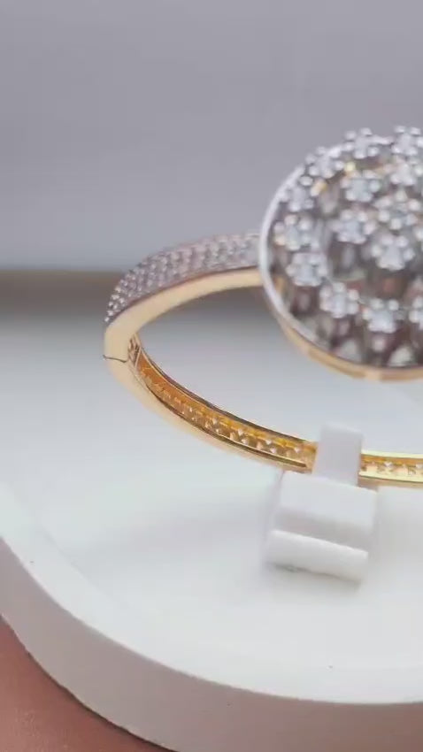 22K GOLD PLATED| REAL ZIRCONS| ADJUSTABLE | 1 YEAR WARRANTY |BRACELET