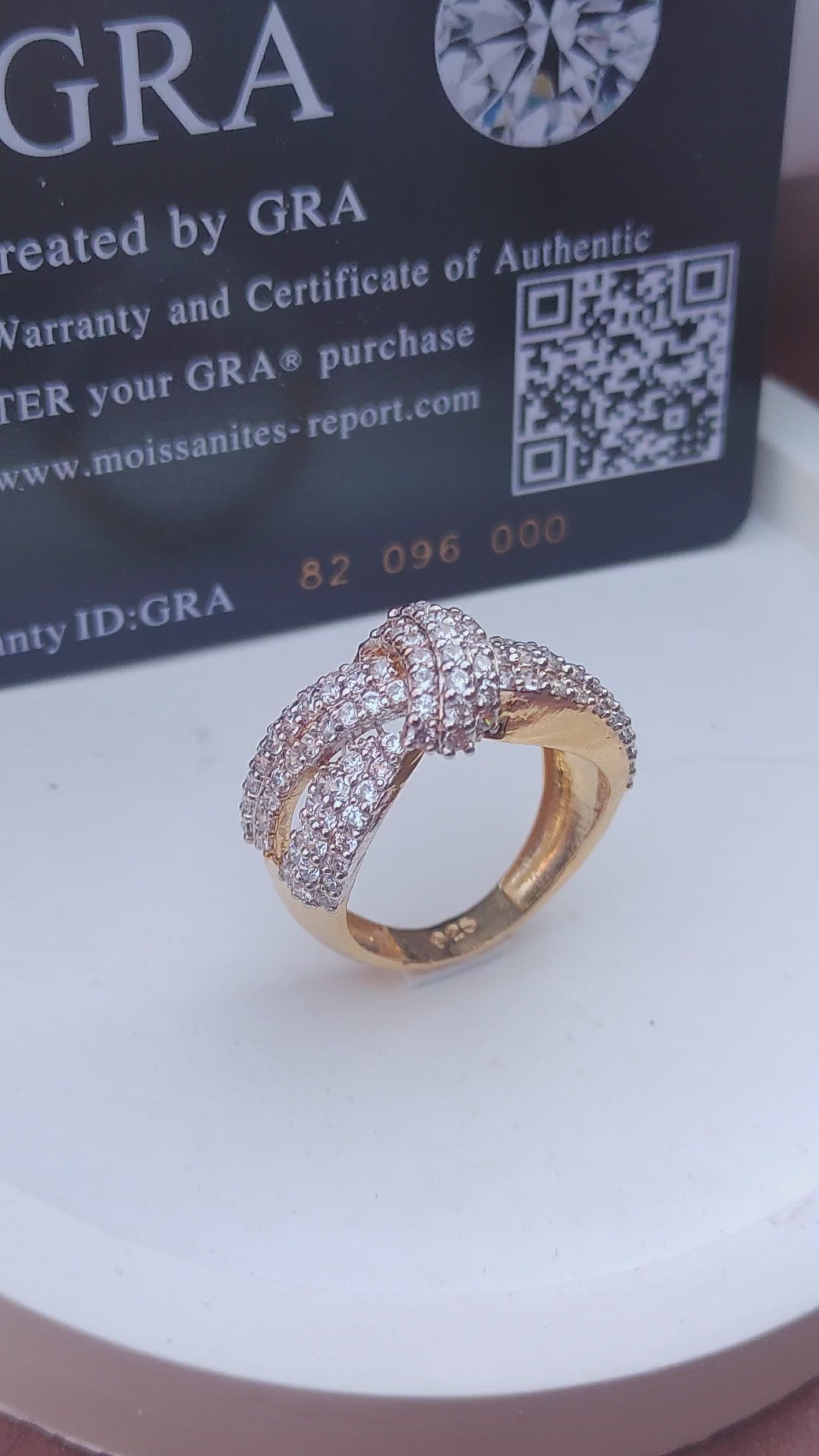 925 SILVER STERLING RING GOLD PLATED WITH MOISSANITE DIAMOND S22