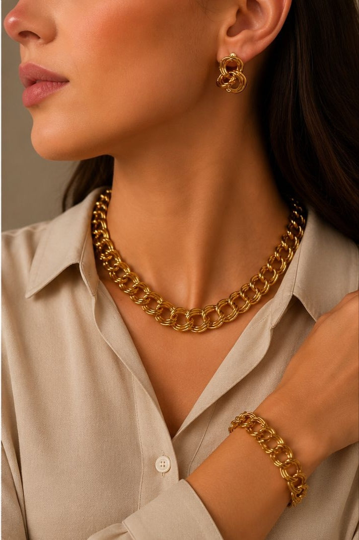 CHUNKY GOLD PLATED SETS DUBAI GOLD Style G1102