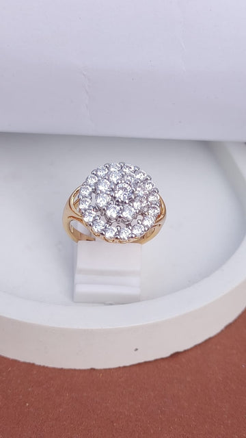 Diamond 💎 cut Zircon judao adjustable ring 22 k gold plated hand crafted |