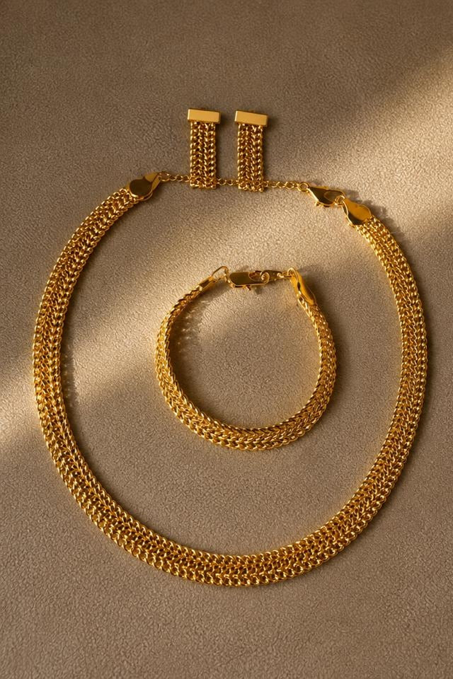 CHUNKY GOLD PLATED SETS DUBAI GOLD STYLE G1107