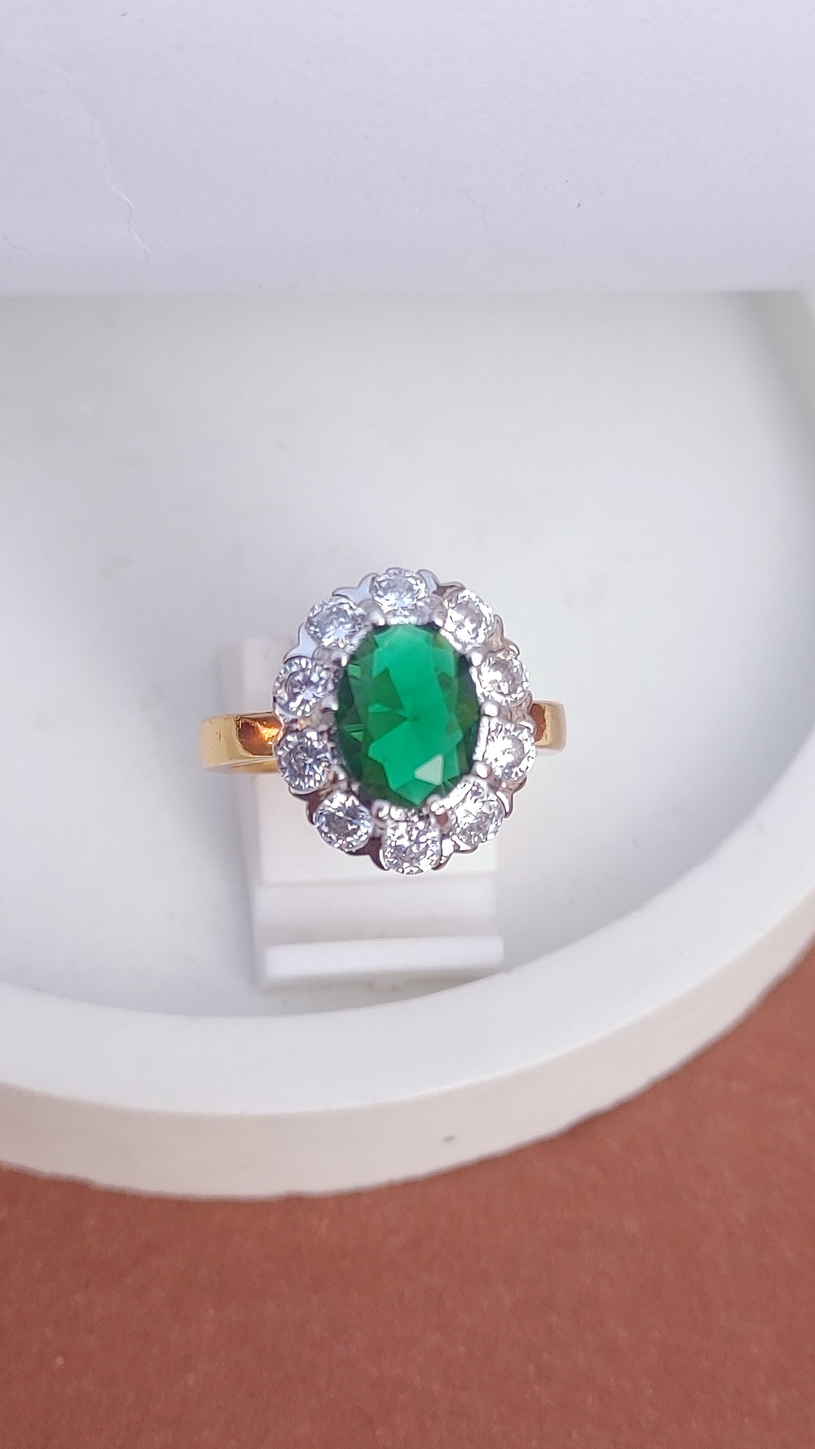 Diamond 💎 cut Zircon judao adjustable ring 22 k gold plated hand crafted |