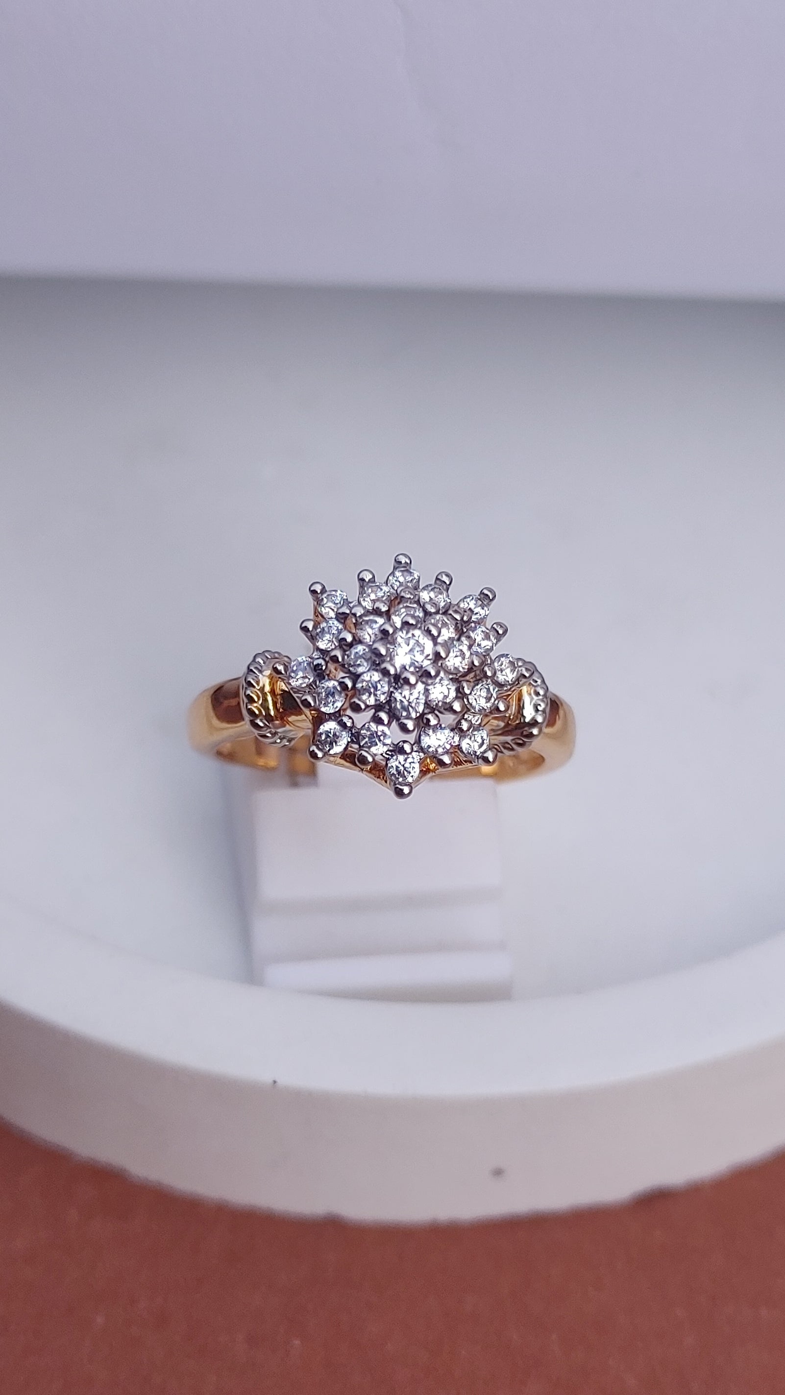 Diamond 💎 cut Zircon judao adjustable ring 22 k gold plated hand crafted |
