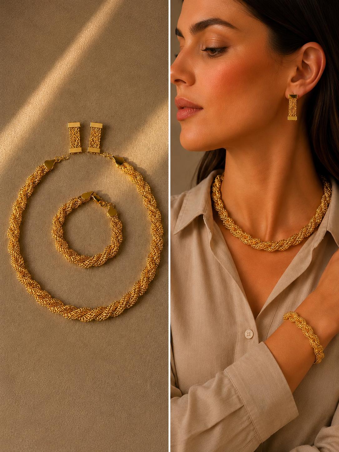 CHUNKY GOLD PLATED SETS DUBAI GOLD STYLE G1109