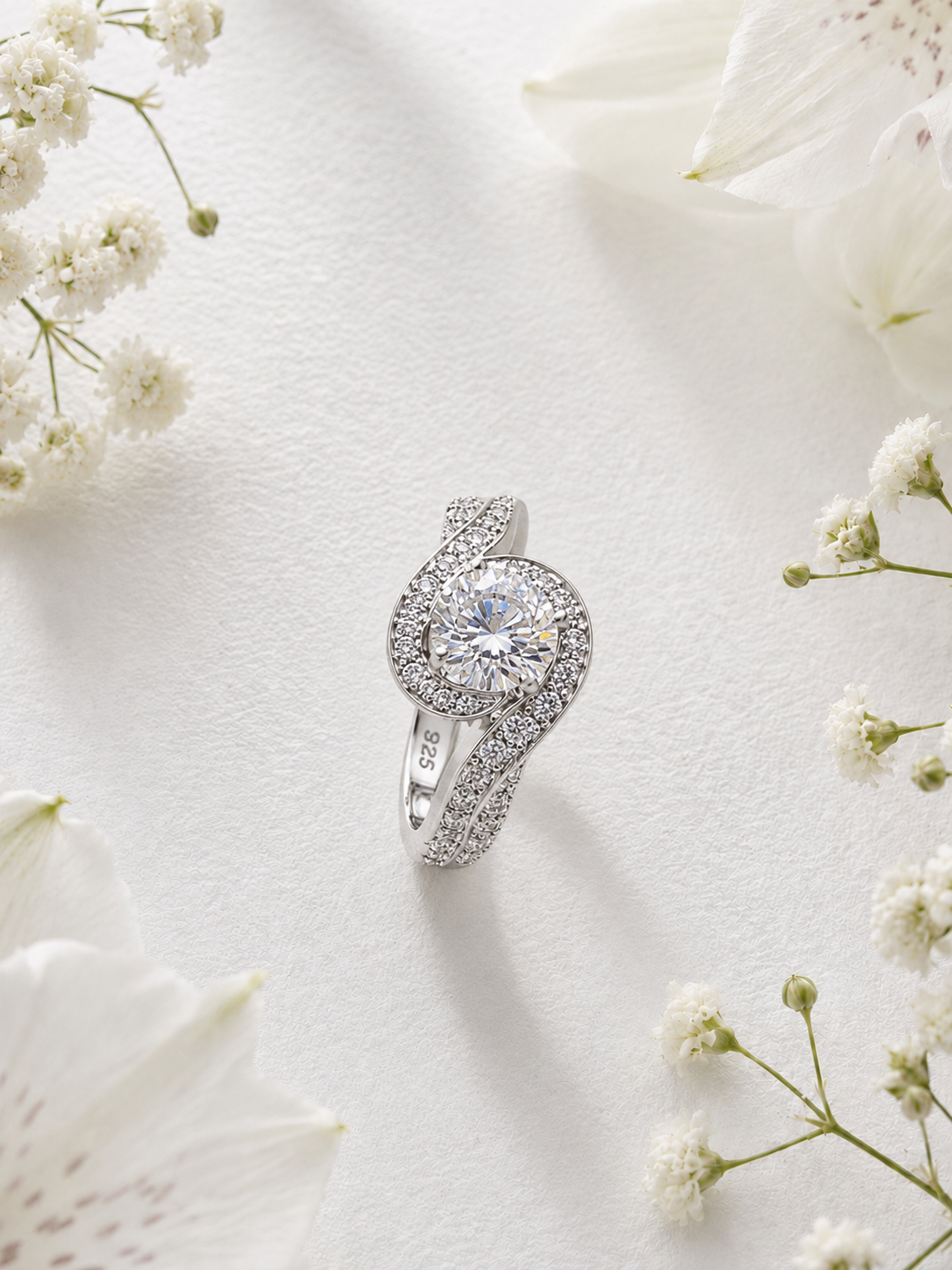925 SILVER STERLING RING WITH MOISSANITE DIAMOND S22