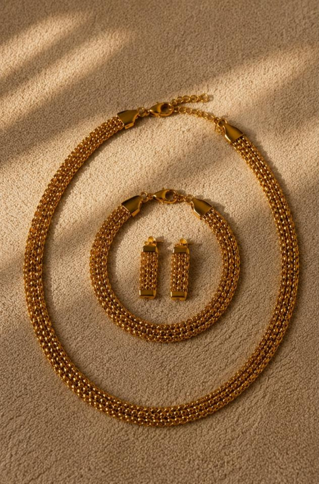 CHUNKY GOLD PLATED SETS DUBAI GOLD STYLE G1104