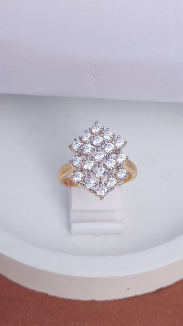 Diamond 💎 cut Zircon judao adjustable ring 22 k gold plated hand crafted |