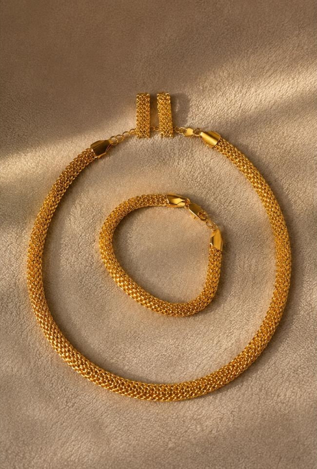 CHUNKY GOLD PLATED SETS DUBAI GOLD STYLE G1106
