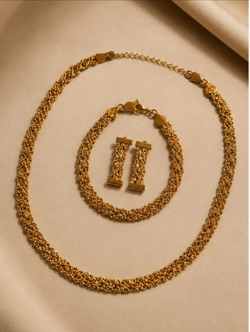 CHUNKY GOLD PLATED SETS DUBAI GOLD STYLE G1103