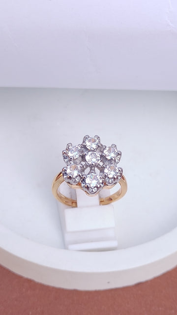 Diamond 💎 cut Zircon judao adjustable ring 22 k gold plated hand crafted |