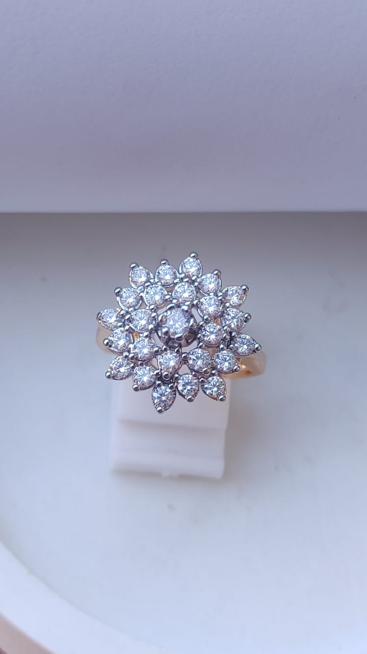 Diamond 💎 cut Zircon judao adjustable ring 22 k gold plated hand crafted |
