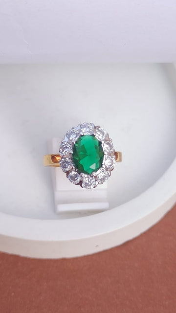 Diamond 💎 cut Zircon judao adjustable ring 22 k gold plated hand crafted |