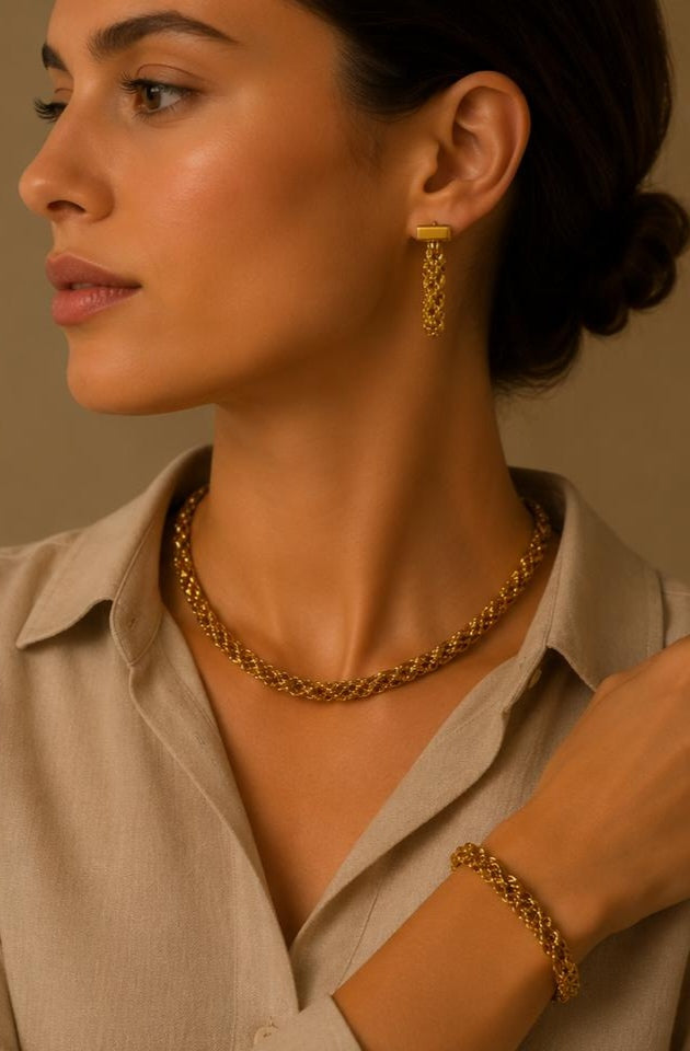 CHUNKY GOLD PLATED SETS DUBAI GOLD STYLE G1105